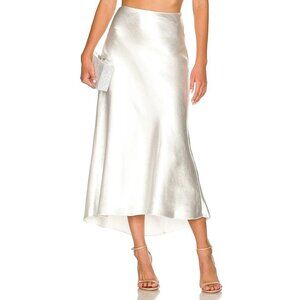 AIIFOS Linda Skirt in White Midi Silk